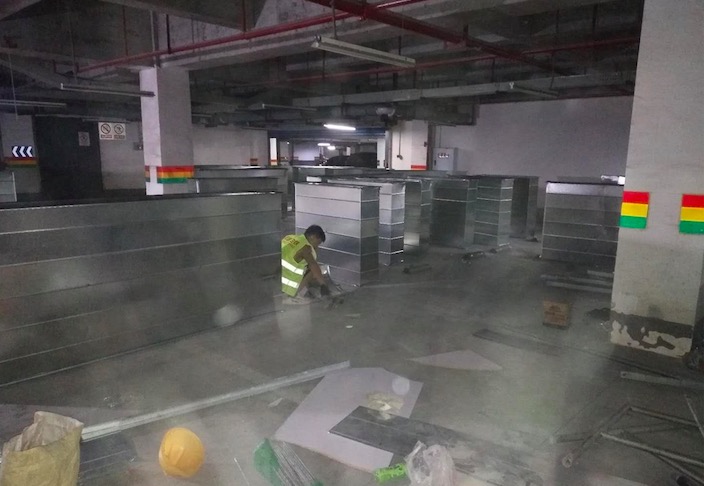 地下车库消防排风管道安装